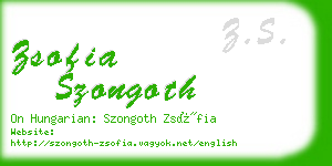 zsofia szongoth business card